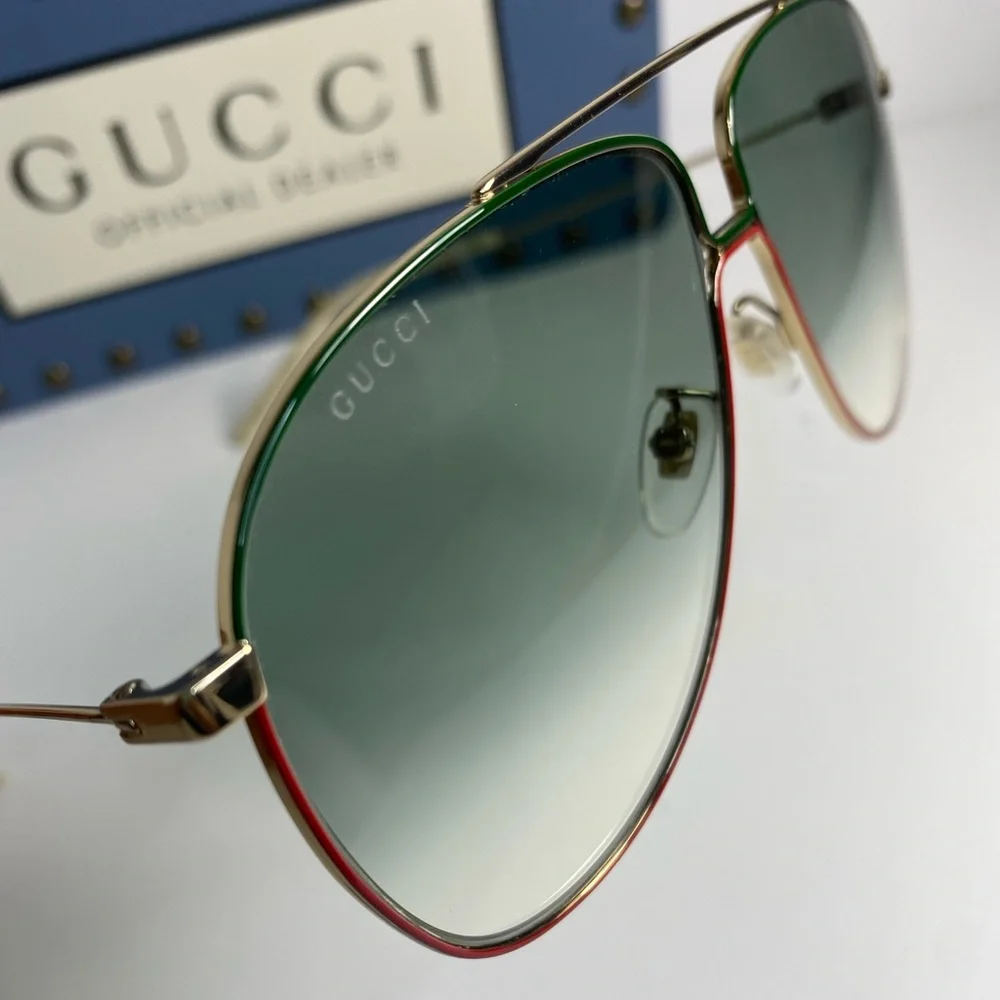 GUCCI Green Aviator Men's Sunglasses
GG0440S 004 61 - Picture 12 of 16